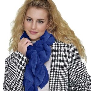Elegant Blue Faux Fur Scarf